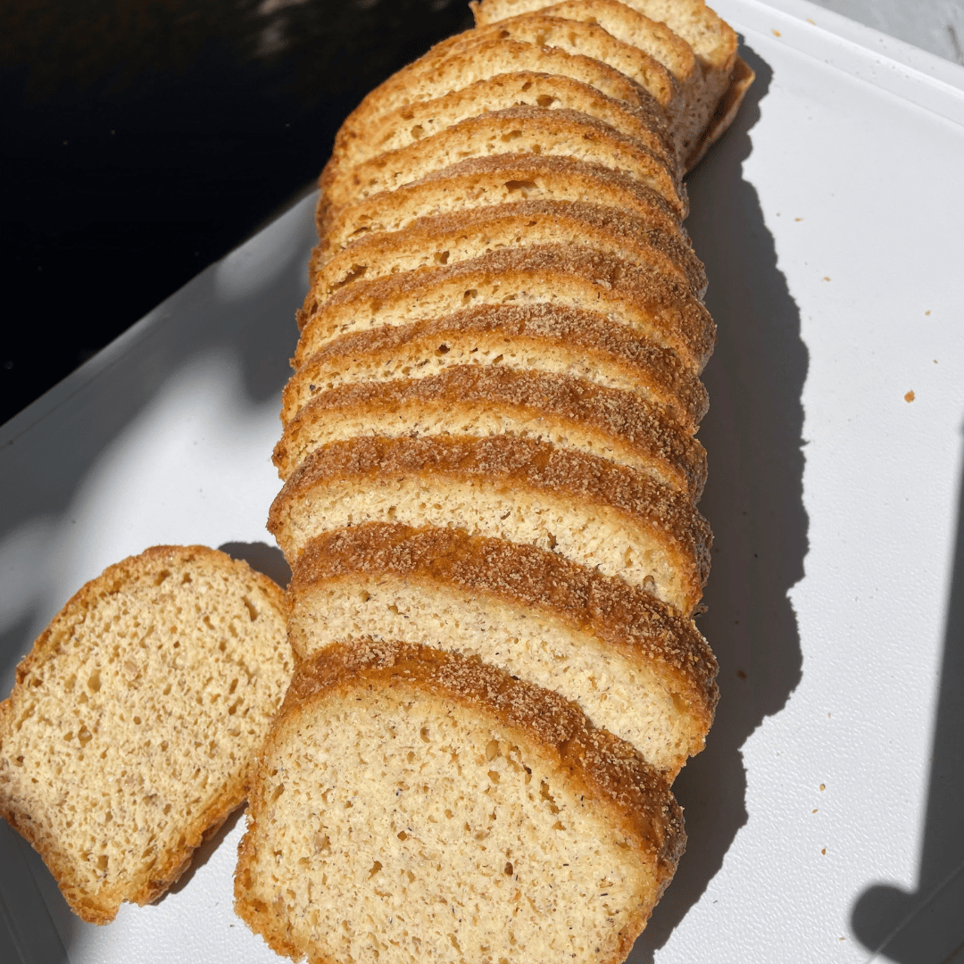Fatias de Pão de Amêndoas Tradicional (Fracionado) - Flor de Amendoa - Produtos Low Carb