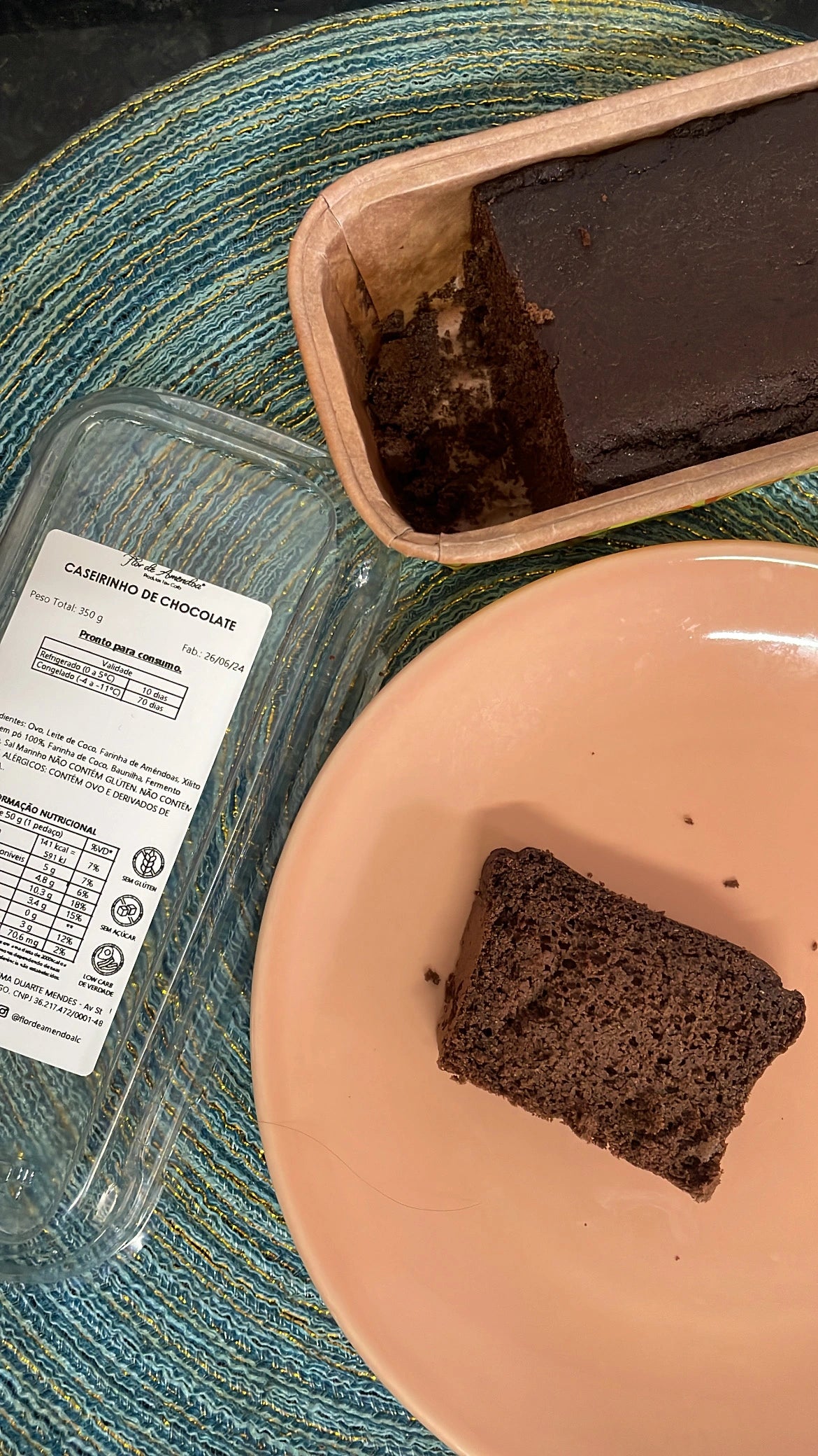 Bolo Caseirinho de Chocolate - Flor de Amendoa - Produtos Low Carb